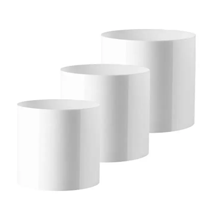Royal Imports Flower Acrylic Vases Cylinders - Decorative Centerpiece Display for Home or Wedding - Non Breakable Plastic, Set of 3 (4", 5", 6") - White