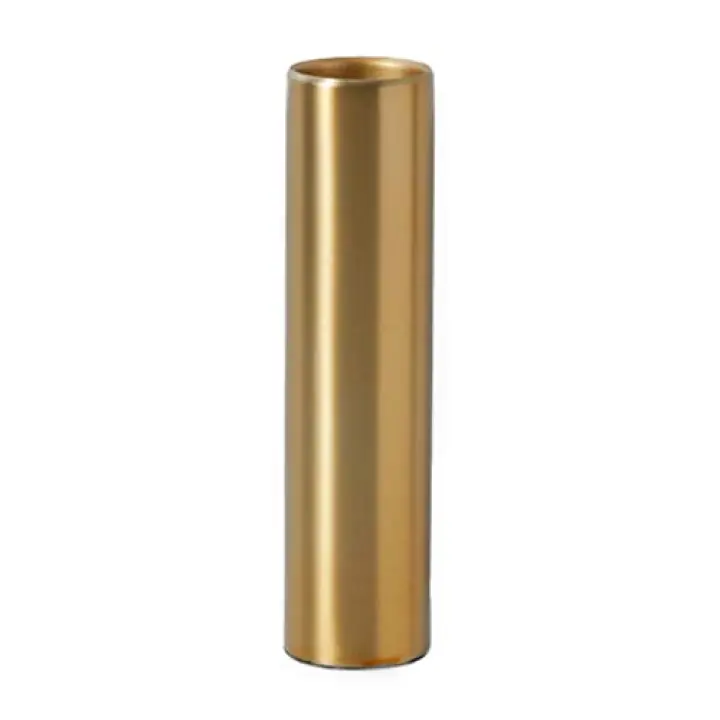 Serene Spaces Living Matte Gold Floral Cylinder Vase, Stylish Flower Vases for Centerpieces at Weddings, Party Tables, Dining or Coffee Table, Thanksgiving, Fall Decor, Measures 8" Tall & 2" Diameter