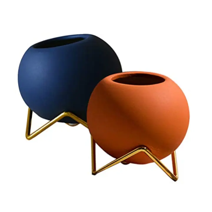 Cabilock 2sets Creative Vase Nordic Style Flower for Home Decor Orange for Fresh Bouquets and Floral Arrangements for Living Room Bedroom Decor