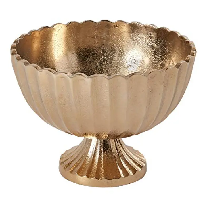 Accent Decor Scallop Compote for Plant and Flowers| Modern Bowl Decor for Home or Office l Indoor and Outdoor Vase for Any Event Decorations (8.5x 6.25) (73351)
