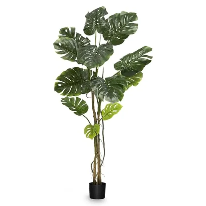 Maia Shop 5ft 11in Artificial Monstera Plant for House, Apartment or Office – Realistic Fake Indoor Plants for Living Room, Bedroom, Entryway or Bathroom – Faux Greenery for Home Décor
