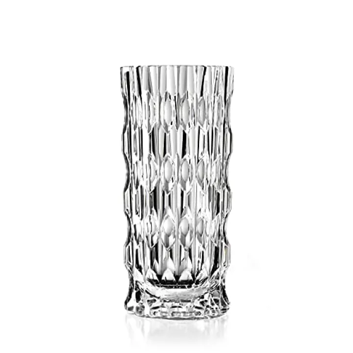 Vase - Round Opening Glass Crystal Vase - for Flowers - Roses - Designed - 10.8" H - by Barski - Made in Europe