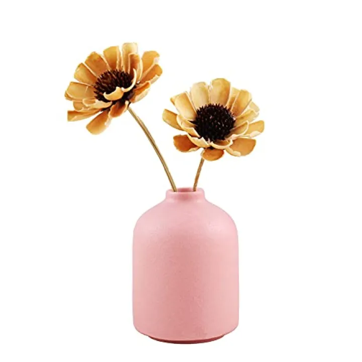 Ceramic Vase for Home Decor,Ceramic Vase, Dried Flower Vase, Living Room Decoration, Flower Arrangement Decoration Shooting Props (Pink)