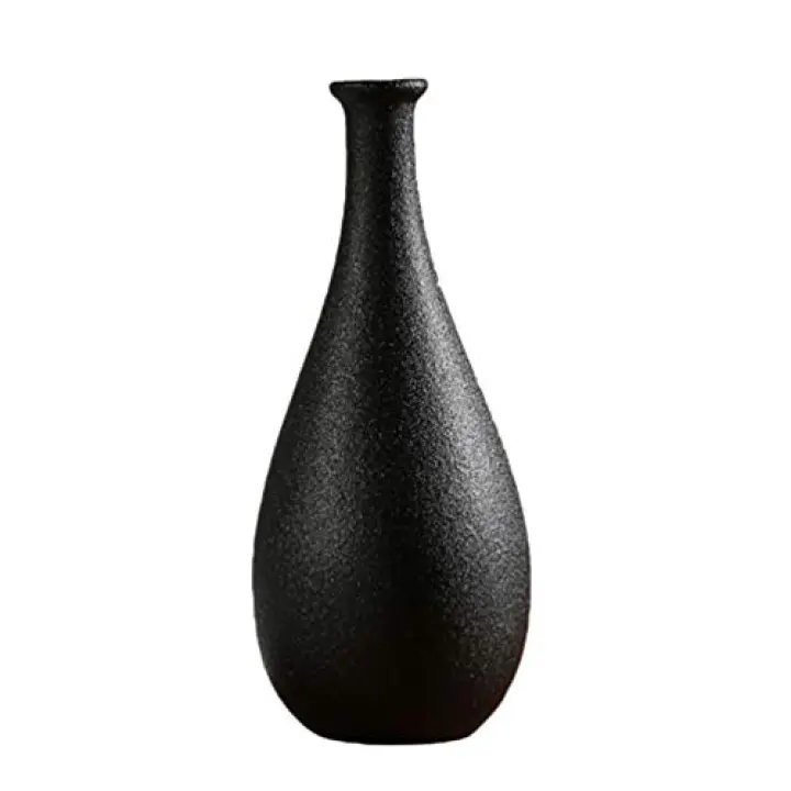 1Pc Simplicity Black Ceramic Vase Elegant Design for Floral Arrangements for Home Decor Office Desk and Various Occasions