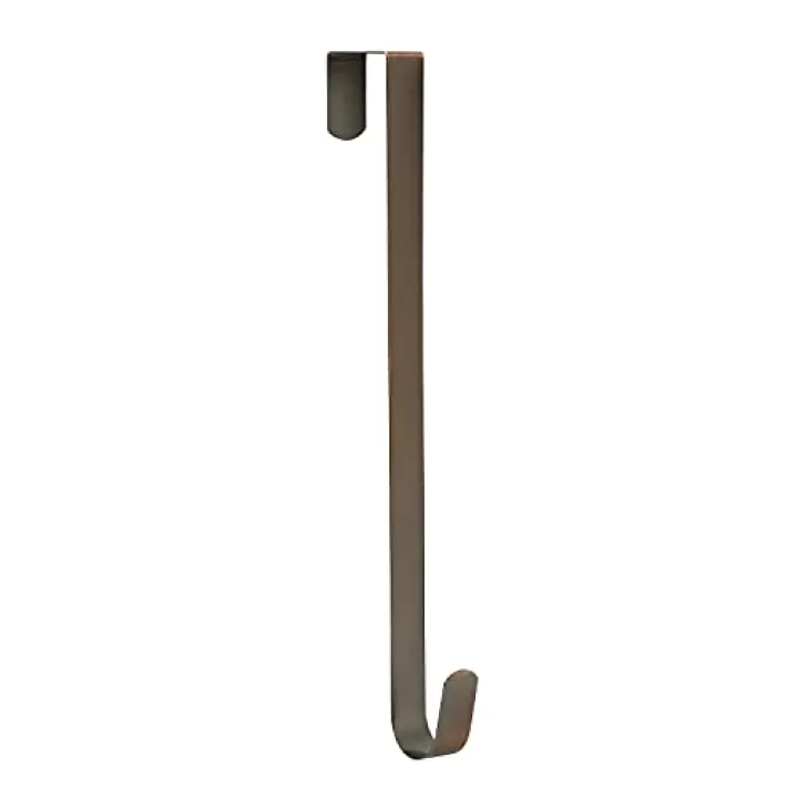 Sattiyrch 15" Wreath Hanger, Steel Over The Door Single Hook, Brushed Copper