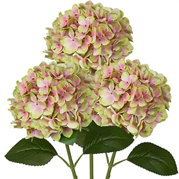 DILATATA Fake Hydrangeas Real Touch Hydrangea Flowers 26" Large Artificial Hydrangea Flowers Silk Hydrangea for Wedding Bouquet, Home, Party, Store, 3