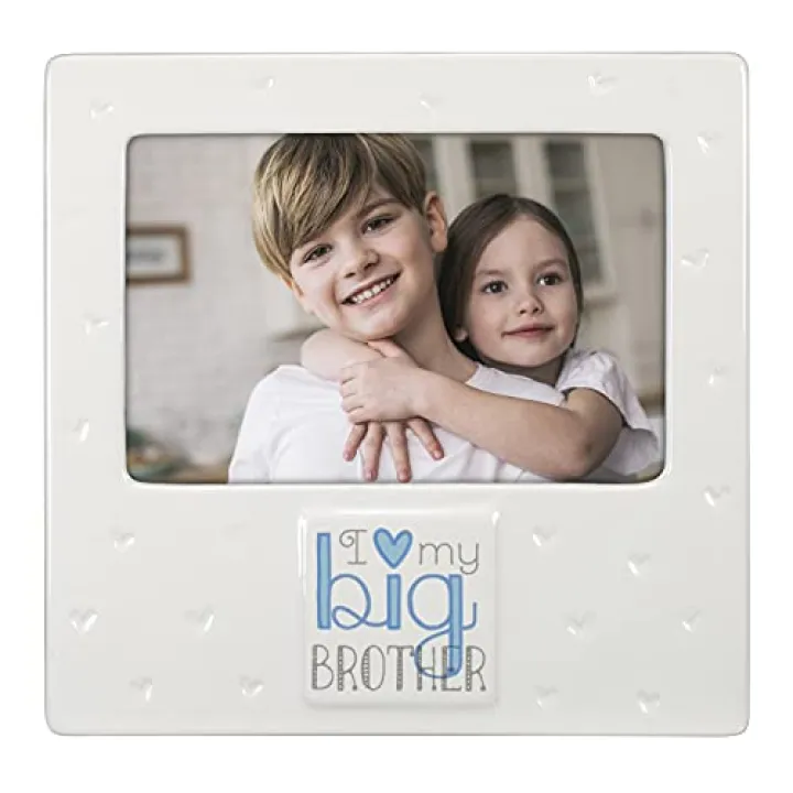 Malden International Designs Big Brother 4 x 6 Photo Frame Ceramic I heart my big brother White, (5010-46)