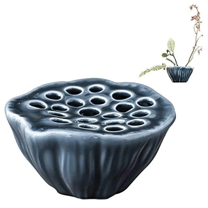 Flower Arranging Vase, 1 Piece Lotus Shaped Ceramic Flower Pot Lotus Pod Floral Arrangement Art for Home Office Decoration