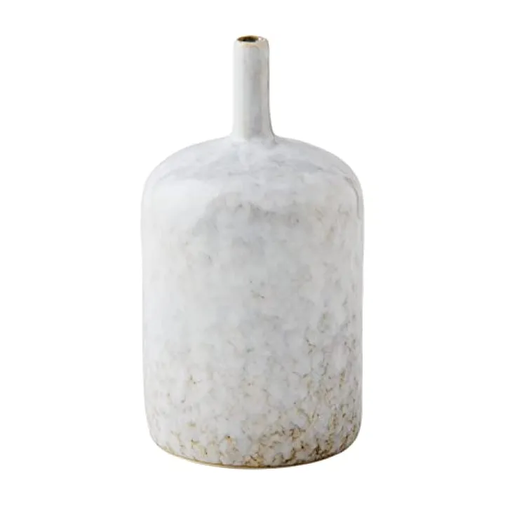 Mud Pie White Reactive Long Neck Vase, Large, 9.5" x 5"