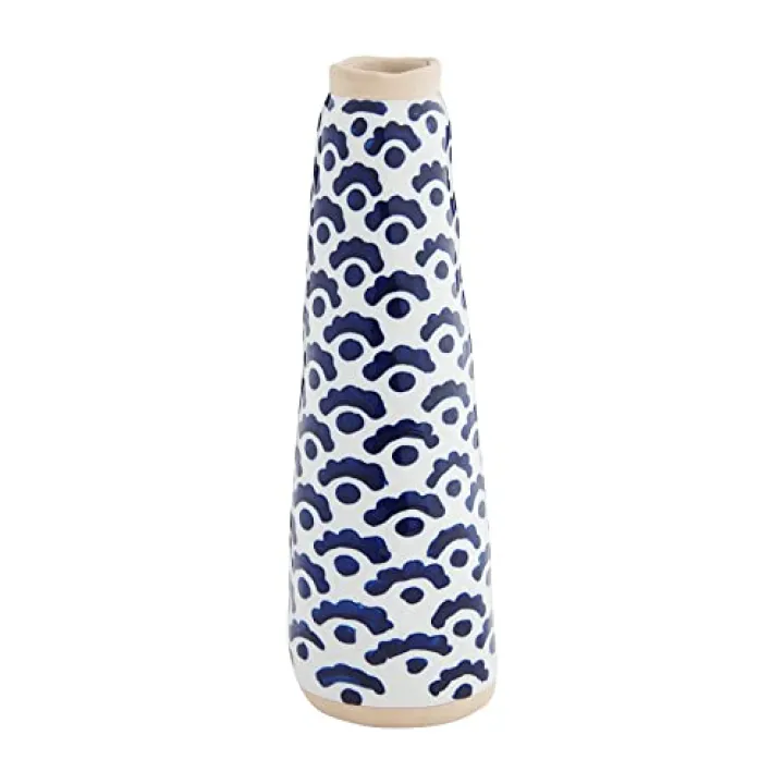 Mud Pie Slim Stem Vase, Blue Eye, 7.25" x 2.25" Dia