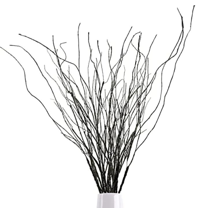 Ruidazon 10Pcs 30" Curly Willow Branches, Artificial Flowers Twigs Decorative Sticks Stem, Dry Bendable Tree Branches for DIY Craft Home Room Wedding Floor Vase Garden Farmhouse Decor