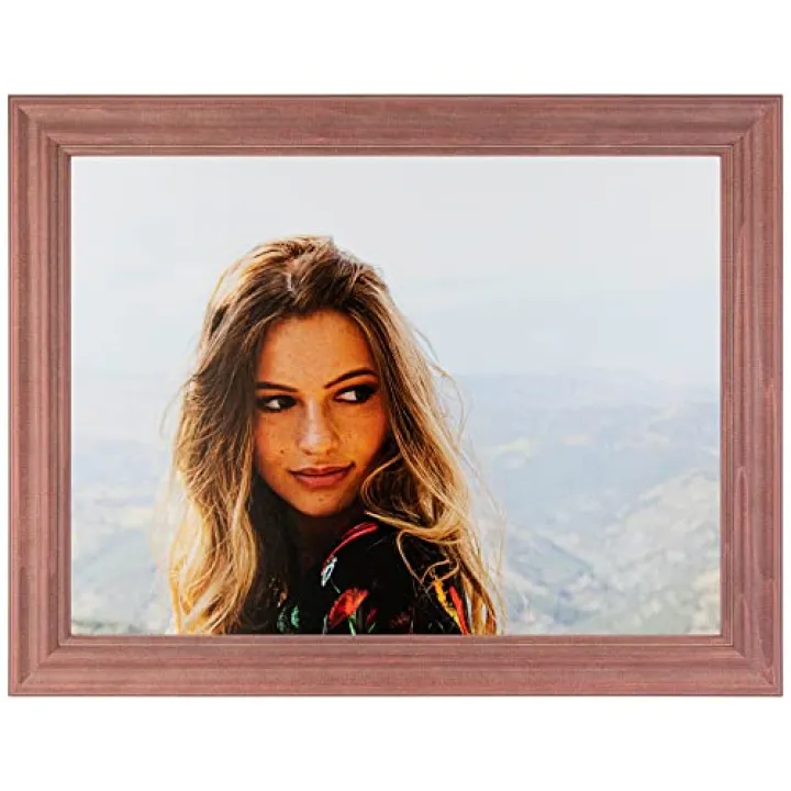 ArtToFrames 14x14 Inch Pink Picture Frame, This 1.50 Inch Custom Wood Poster Frame is Pink - Comes with Foam Backing 3/16 inch and Regular Glass (FBPL0066-56673-YPNK-14x14)
