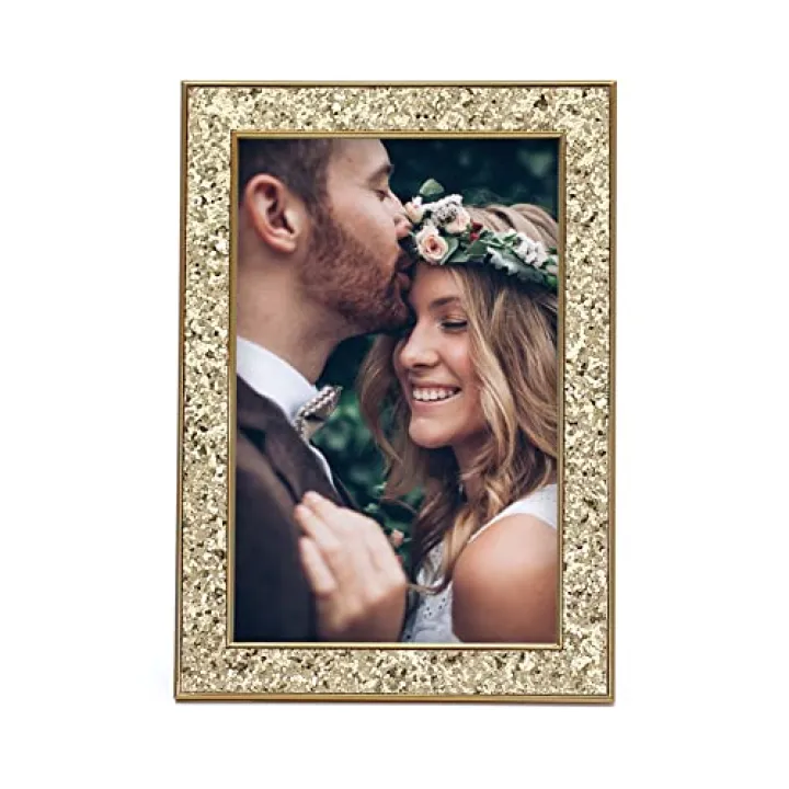 Mimosa Moments Brass-tone Picture Frame with glitter for 4x6 Photo (4x6", Brass, Glitter)