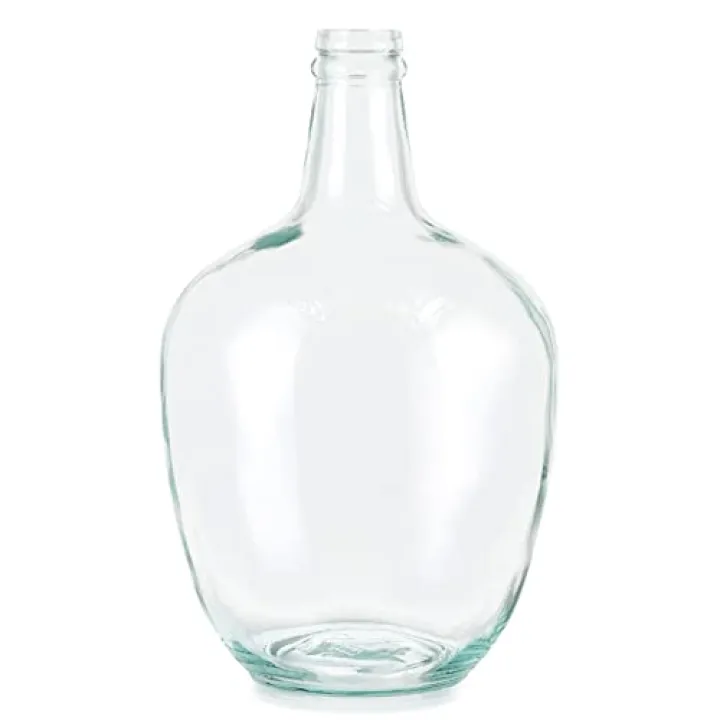 MDLUU Glass Jug Vase 10" Tall, Clear Flower Vase, Decorative Bottle Vase for Dining Room, Bedroom, Bathroom, Mantel