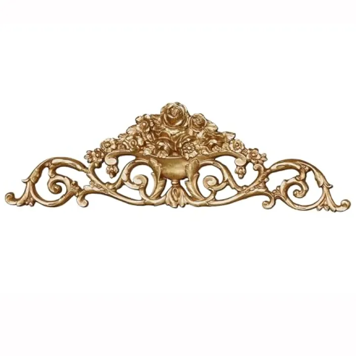 Touch of Class Giovana Aged Gold Acanthus Leaves and Roses Wall Topper - Picture Enhancements - Wall Decor Hanging for Bedroom, Bathroom, Dining Room, Living Room, Office