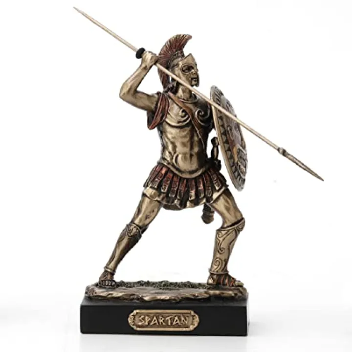 Veronese Design 4 7/8" Spartan Warrior Miniature Figurine Hand Painted Resin Statue