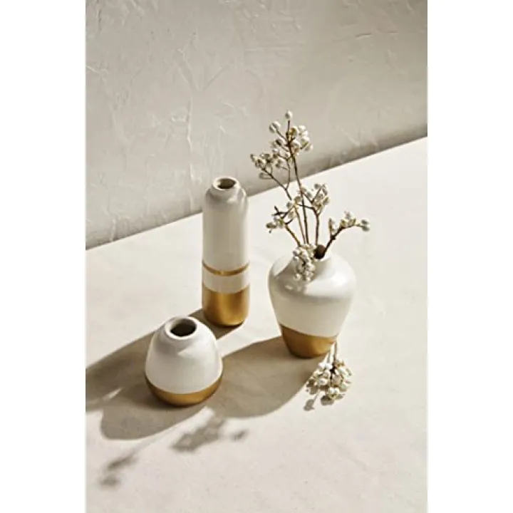 Mud Pie Paper Mache Gold Bud Vase, Small