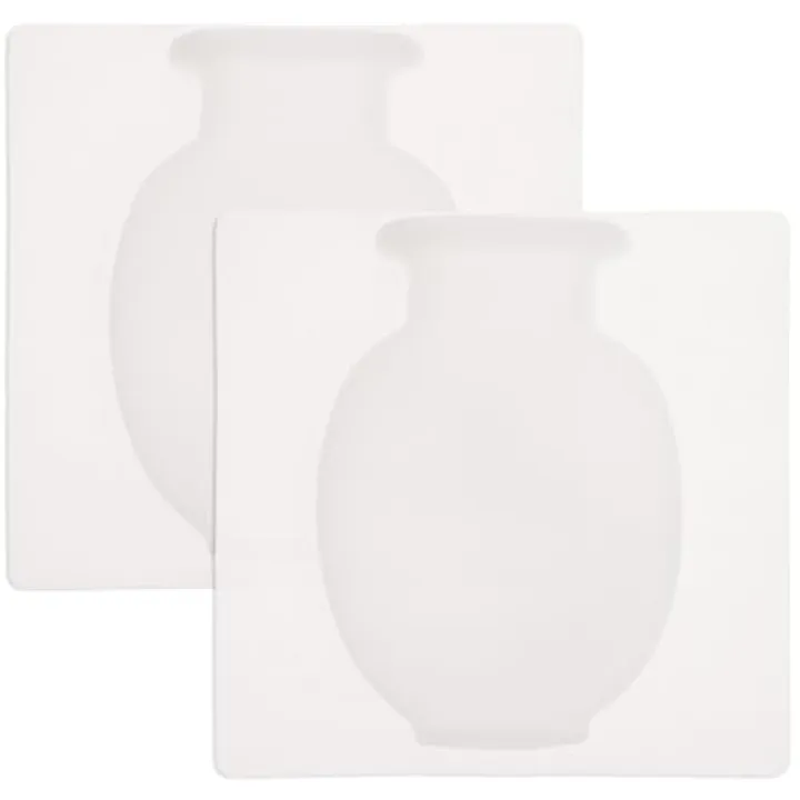 Wakauto 2 Pieces Wall Mount Vase Fridge Magnets Sticky Vases Removable Silicone Vases Family Stick Flowers Wall Hanging White