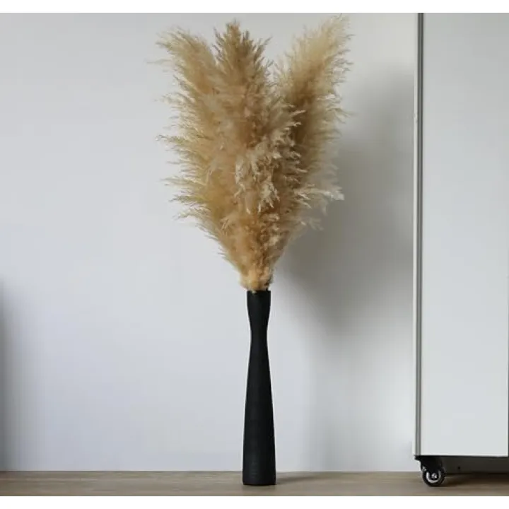 AETVRNI 16" Tall Black Ceramic Vase,Floor Vases for Pampas Grass,Minimalist Style Flower Vases for Modern Decor,Tall Skinny Vase for Entryway,Bookshelf,Fireplace,Shelf Decorative,Black 40cm