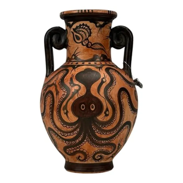 Octopus Vase Amphora Marine Style Minoan Pottery Knossos Museum Copy 7.87 inches