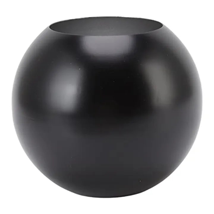 Bubble Bowl Vase, Fish Bowl Vase, Round Vase Nordic sty1e Modern Stainless Steel Small Flower Vase Ornament Living Room Office Table Decoration(Matte Black)