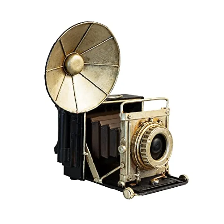 PARSAHO Vintage Camera Statue Model Showcase Decorative Props Showcase Camera Crafts Collectible Figurine Home Desktop Decoration