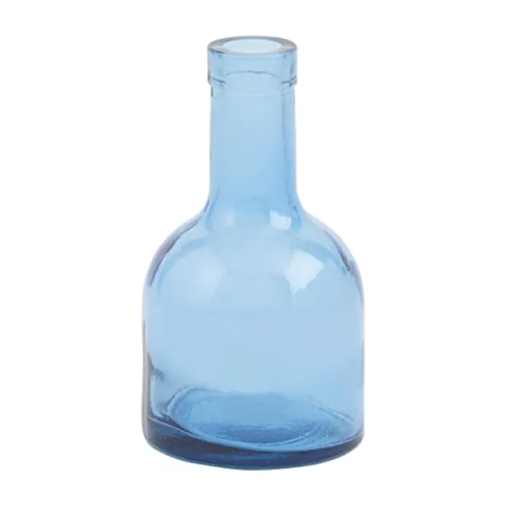 Mud Pie Short Bottle Vases, Blue, 3.5" x 6"
