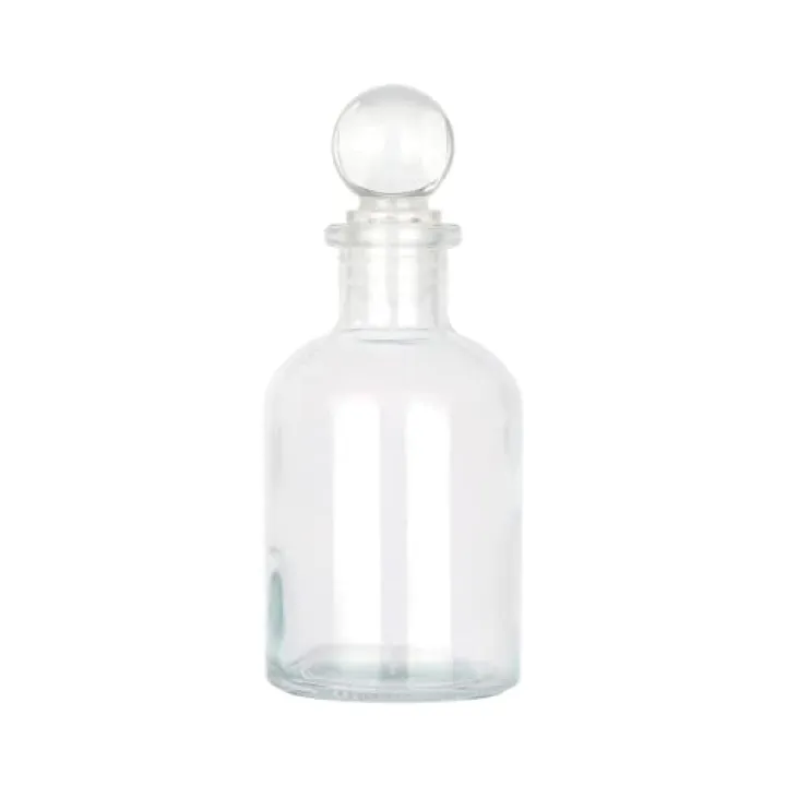 Magic Season Decorative Glass Bottle - 5 fl oz. Round Bottle (1 Set w/Glass Stopper)
