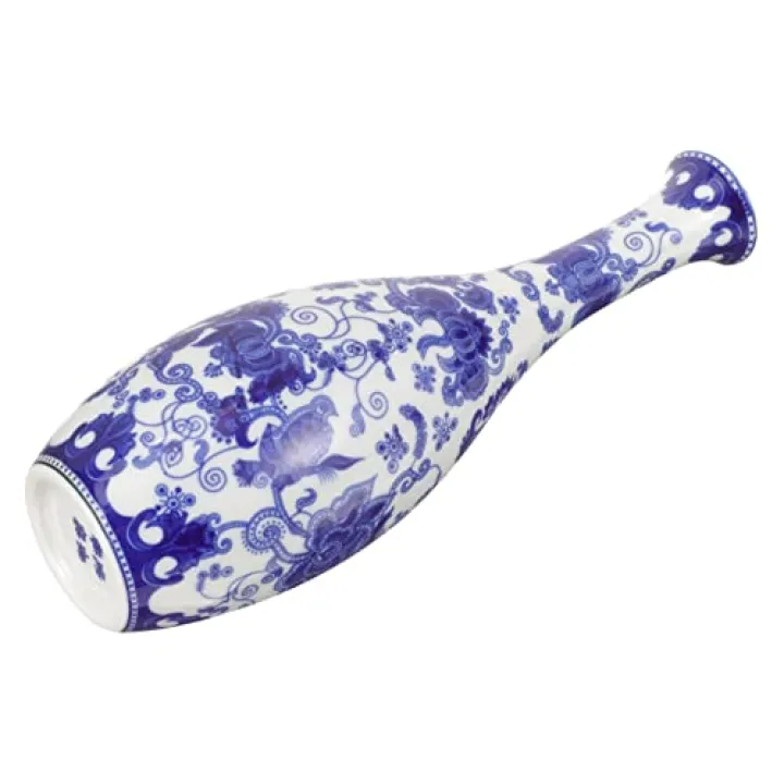 Yardwe Retro Decor Porcelain Vase for Home Dining Room Ceramic Flower Holder Vintage Style Suitable for Fresh Floral Arrangements