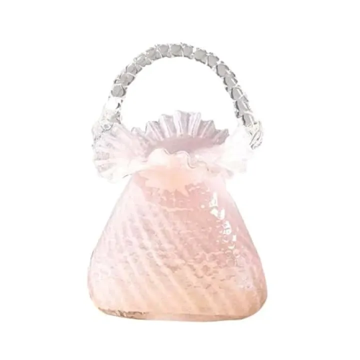 Handmade Glass Bag Vase Purse vase for Flowers Handbag Shape Unique Flower vase Decorative