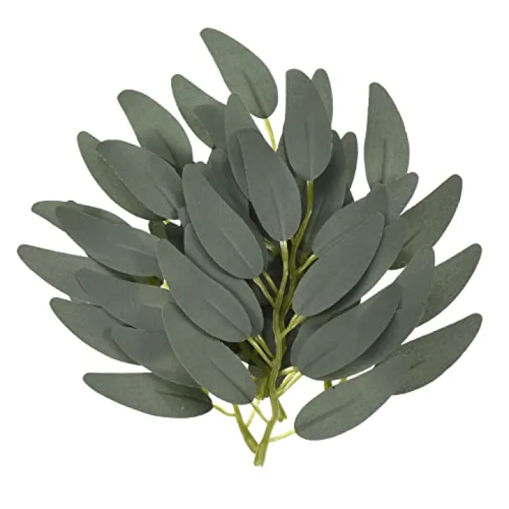 PATIKIL 5.9 Inch Artificial Willow Leaves, 40 Pieces Fake Willow Greenery Garland Stems Faux Silk for Wedding Bouquets Wreaths Decor, Dark Green