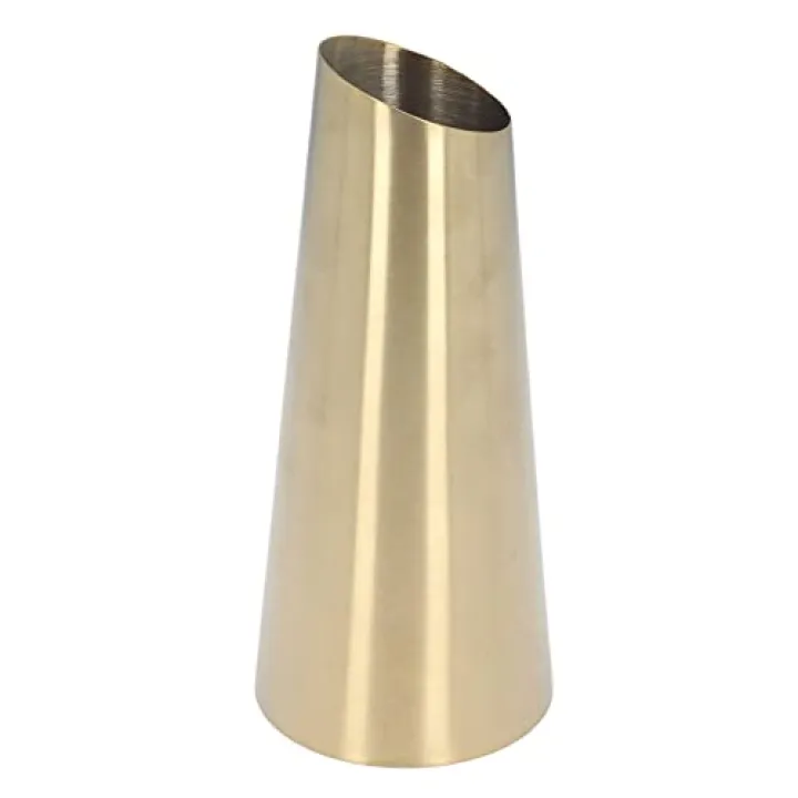 Modern Conic Shaped 304 Stainless Steel Flower Vase Gold Narrow Mouth Decorative Table Centerpiece for Home Office Wedding Anniversary Events