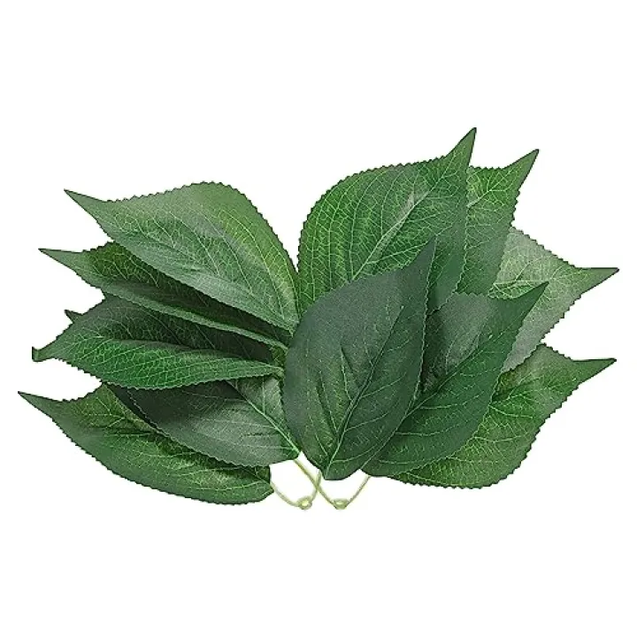 PATIKIL 11x3.1 Artificial Green Leaves, 60 Pcs Bulk Greenery Leaves Fake Hydrangea Leaves Fake Leaves for Wedding Bouquets Wreaths Decor