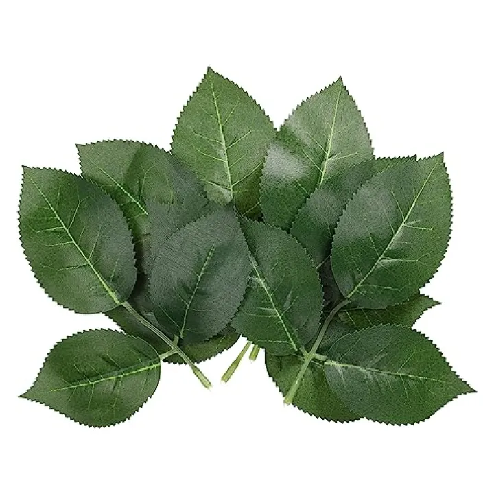 PATIKIL 5.9x5.9 Artificial Green Leaves, 90 Pcs Bulk Greenery Leaves Fake Rose Flower Leaves Fake Leaves for Wedding Bouquets Wreaths Decor