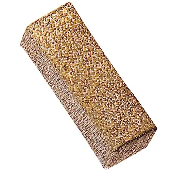 Boho Vase Rattan Woven Flowers Bottle Rustic Dry Container Decorative Floral Bottle Home Office Decor