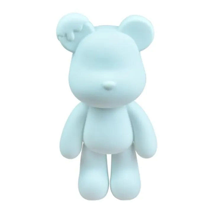Coniuty Fluid Bear Painting Figure, DIY Bear Figure for Home Decoration (10 Inch, Blank Mold)