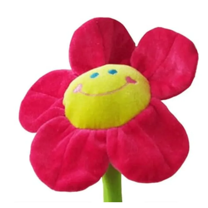 Justkeji Stuffed Artifical Flower,Plush Sunflower Bouquet with Bendable Stems, Stuffed Flower Home Decoration for Wedding Party Birthday Christmas (26 Inch, Rose)