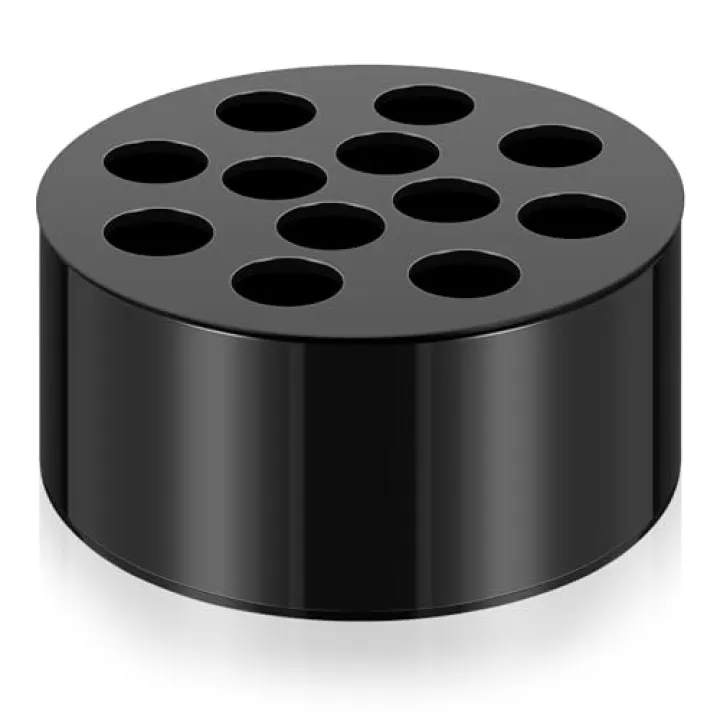 Tanlade 1 Piece Acrylic Floral Centerpiece for Dining Table Decorations Wedding Round Flower Vase 12 Holes Centerpiece Vases for Table Low Flower Holder with Holes for Home Birthday Party (Black)