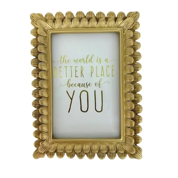 4x6 Vintage Picture Frame Antique Gold Photo Frames 4 x 6 Golden Leaves Decorative for Table & Wall Mount Vertical Horizontal