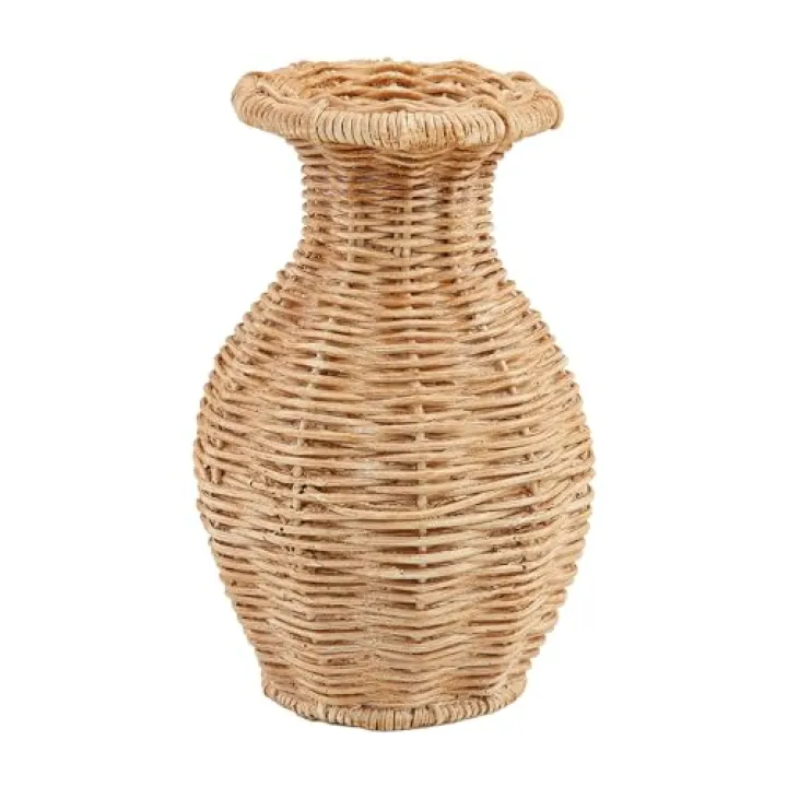 Mud Pie Flared Resin Basket Weave Vase; 6" x 4 1/2" Dia