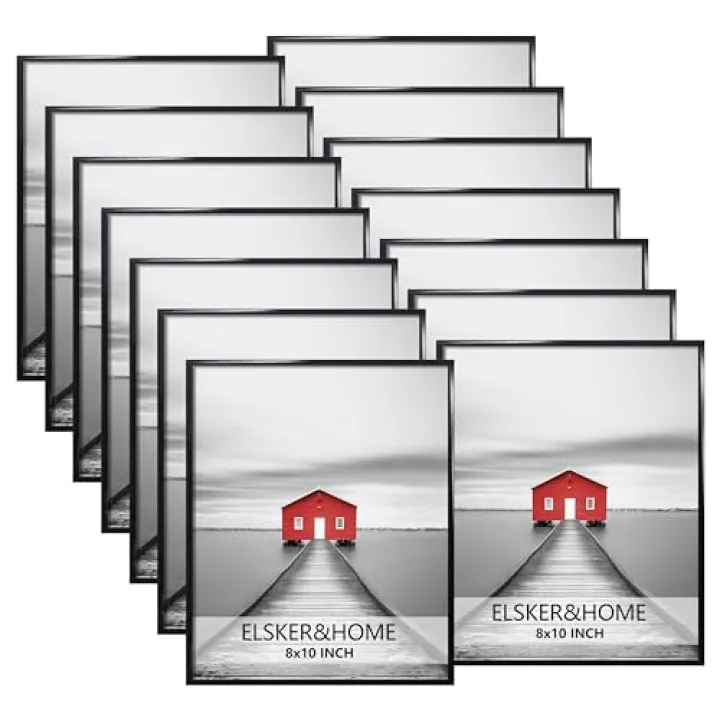 ELSKER&HOME 8x10 Picture Frame,Black Picture Frame Set of 12,Multi Pack 8x10 Frame for Wall & Tabletop Mounting in Horizontal or Vertical Format