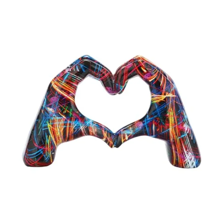 JDPEYI Heart Hands Sculpture Room Decor Hand Heart Statue Bracelet Holder Decorative Hand Art for Bedroom Living Room Bookshelf and Coffee Table