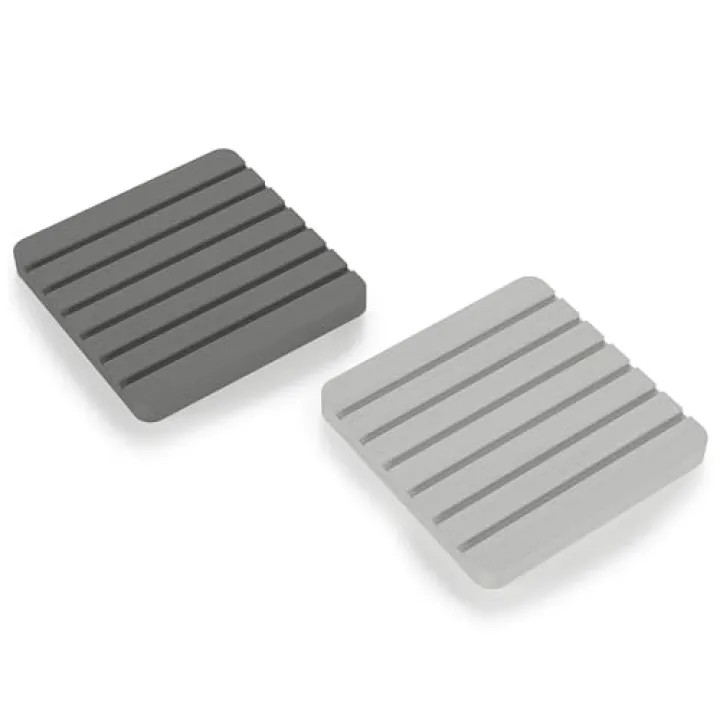 Sweet Elegance Water Absorbent Diatomite Set of 2 Coaster Coasters Rectangle Grooved Design Water Absorbing Coaster Non-silp Desk Durable Cup Mats Table Ornament Decorations for Home Festival