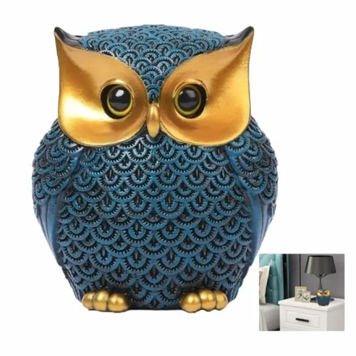 iStarcas Owl Decor Home Décor Accents, Owl Gifts for Women and Owl Lovers, Owl Figurine, Owl Ornaments, Cute Owl Statue, Owl Figurines Home Decor(Blue)