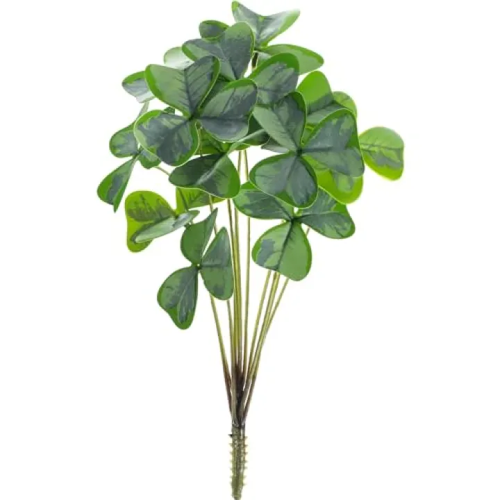 DEARMAMY 1 Bunch of St. Patricks Day Decorations Artificial Four Leaf Flower Picks Simulated Green Plants Artificial Shamrock Branch Lifelike Shamrock Decor for St.Patrick’s Day Decor
