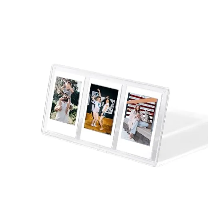 Leonuliy 3 Grids Clear Mini Photo Vertical Frame for Polaroid Fujifilm Instax Mini 8 9 11 12 EVO/NONS SL42 SL645 Instant Films.