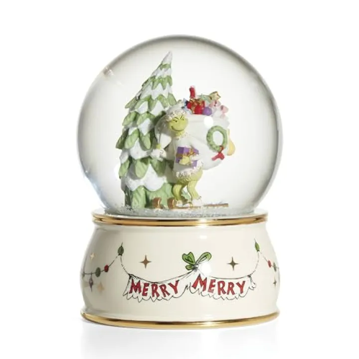 Lenox 896327 The Grinch Snow Globe, Christmas & Holiday Decor