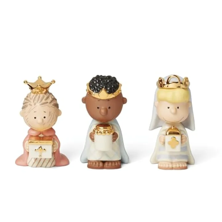 Lenox 895923 Peanuts Christmas Pageant 3 Kings Figurines