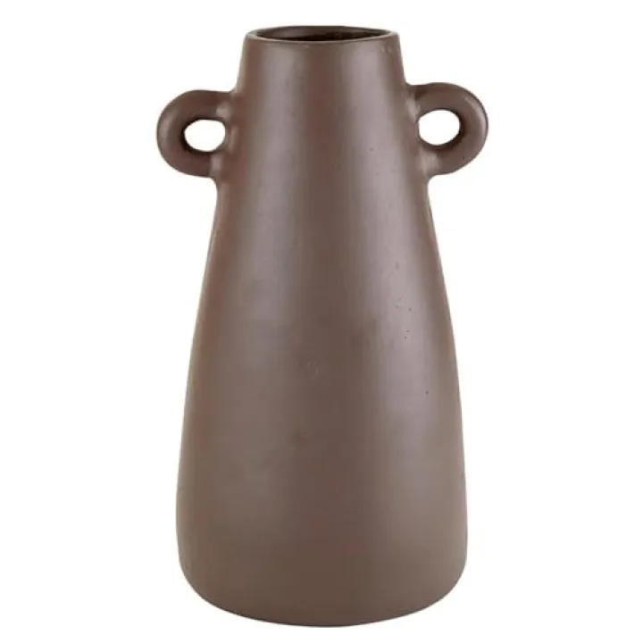 Santa Barbara Design Studio Pure Design Modern Paper Mache with 2 Handles Vase for Home Décor, Tall, Brown