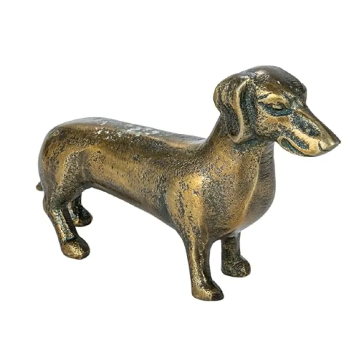 Creative Co-Op Antique Cast Aluminum Dachshund Accent Decor, Brass